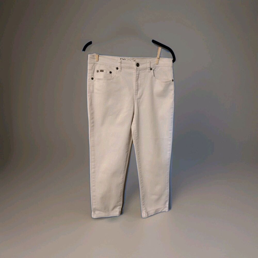 DG2 by Diane Gilman Virtual Stretch Denim Straight Leg Crop Jean White